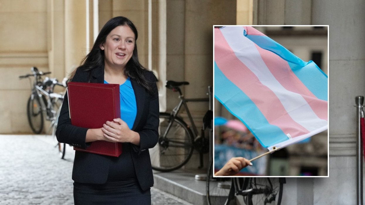 Lisa Nandy and trans flag