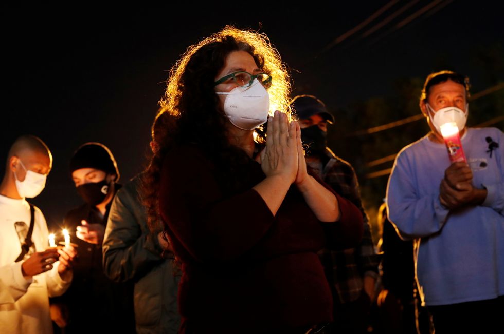 Lisa Walker attends a vigil for late cinematographer Halyna Hutchins, who was fatally shot on the film set of "Rust", in Burbank, Los Angeles.
