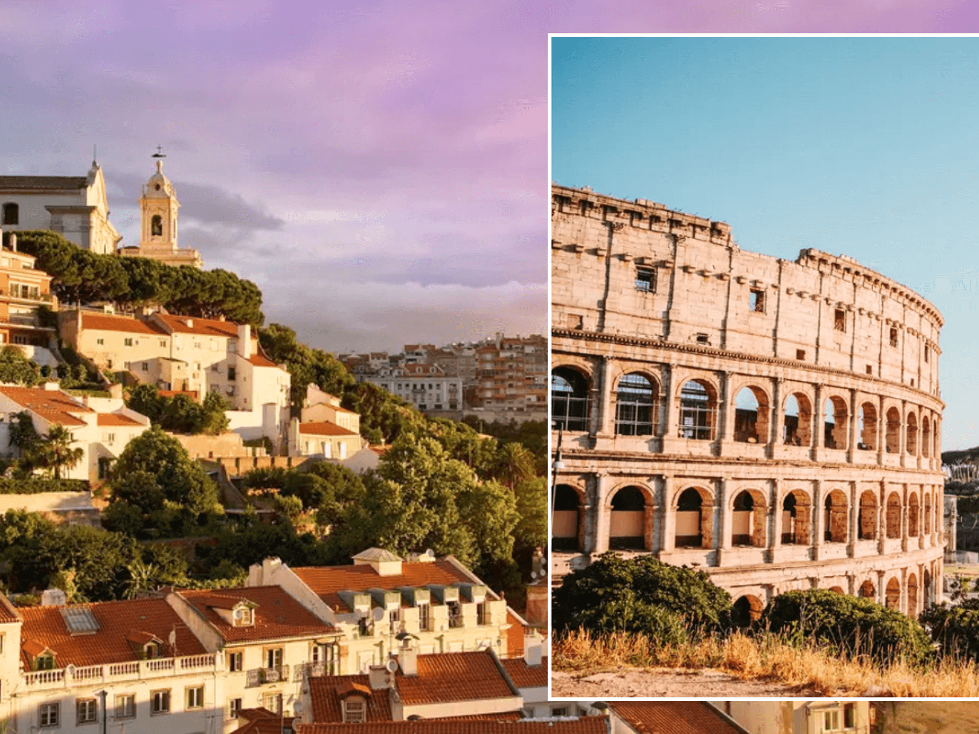 Lisbon / Coliseum in Rome Italy