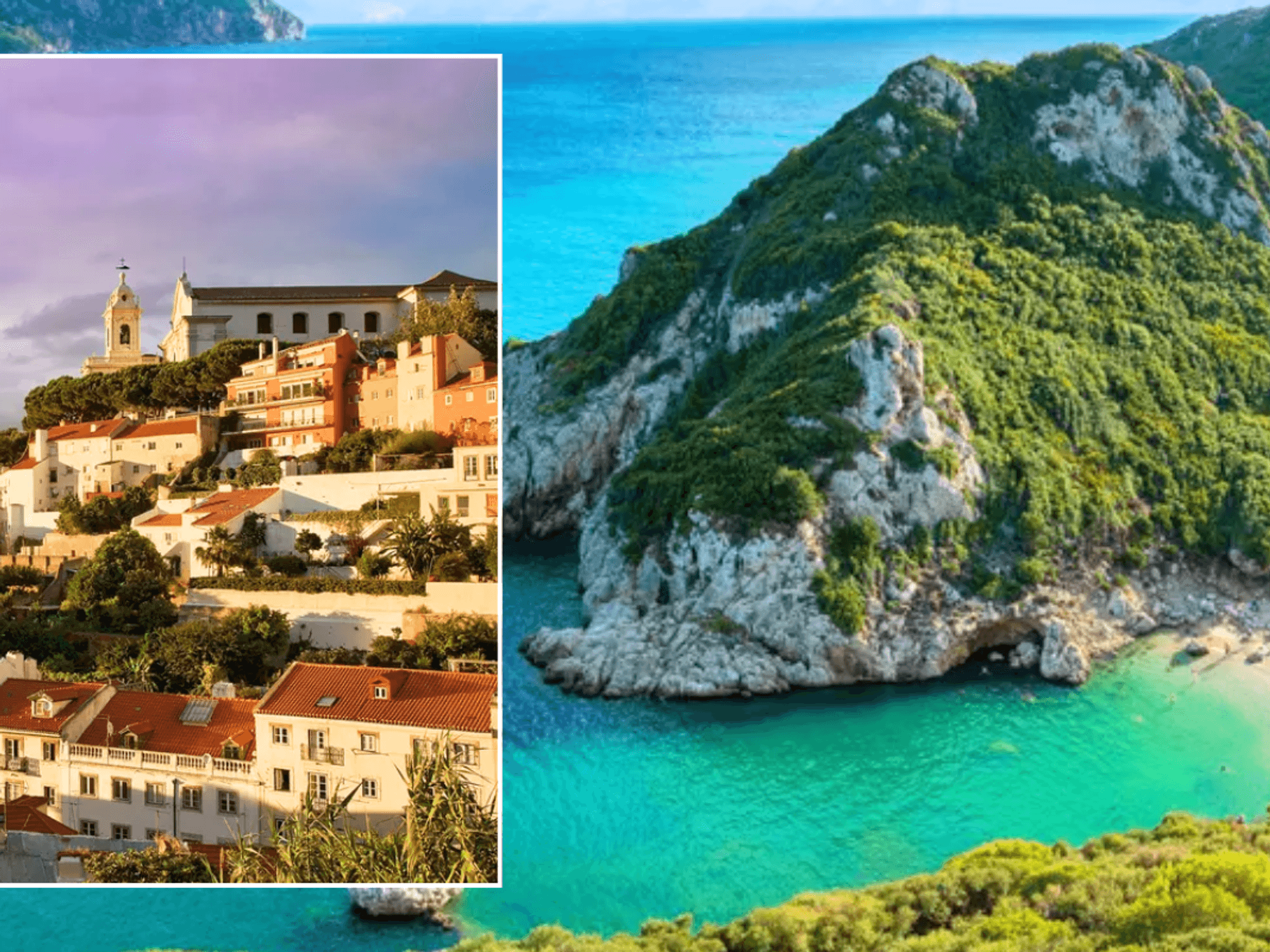 Lisbon Old Town at sunset / Corfu, Greece