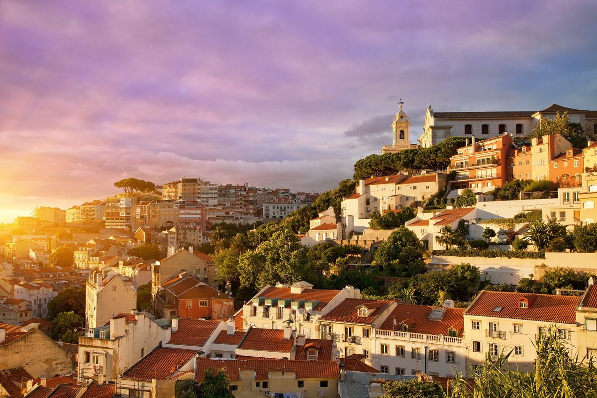 Lisbon Old Town at sunset