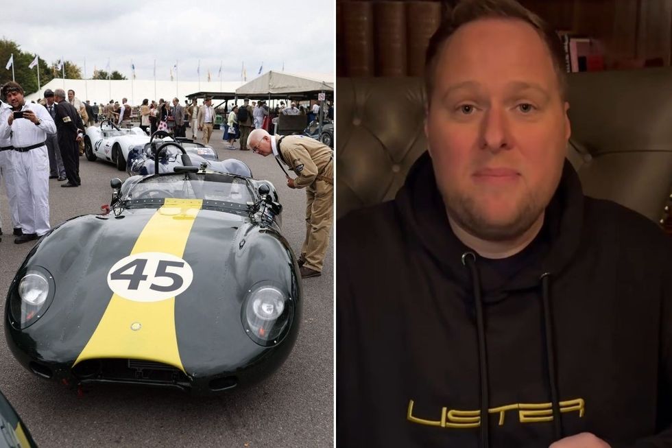 Lister classic car and Lawrence Whittaker, CEO of Lister
