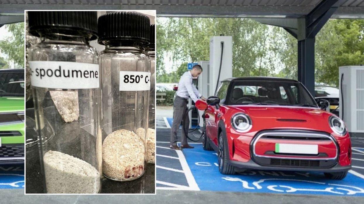 Lithium and an electric car charging