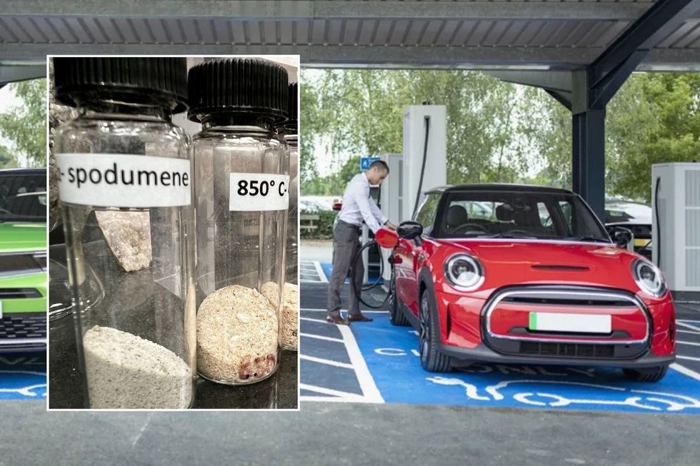 Lithium and an electric car charging