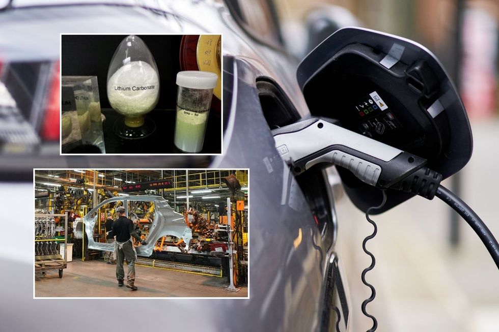 Lithium, car production and an electric vehicle charger