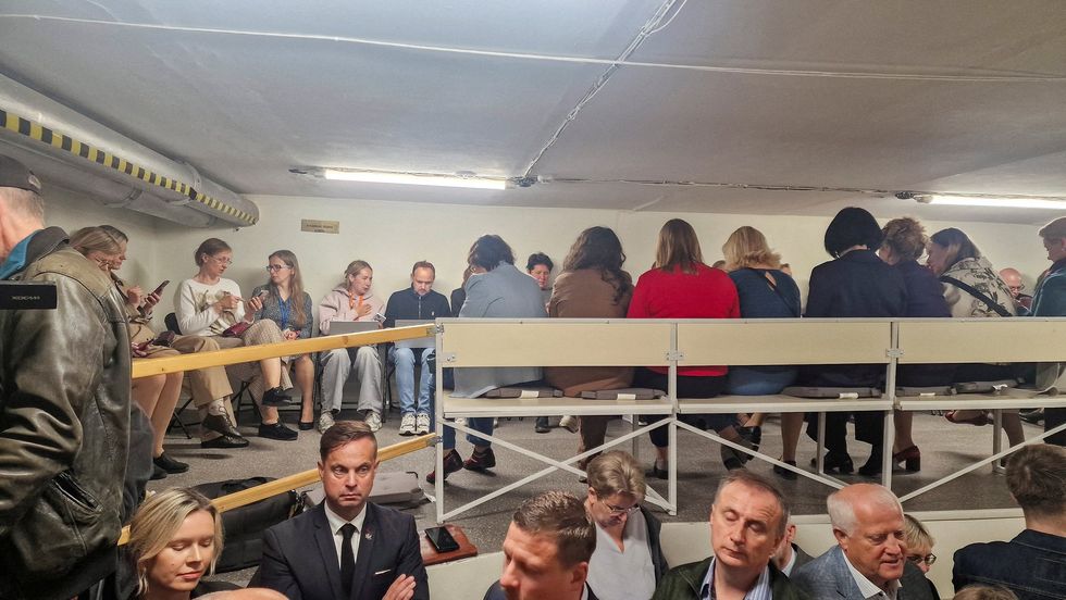 Lithuania MPs shelter