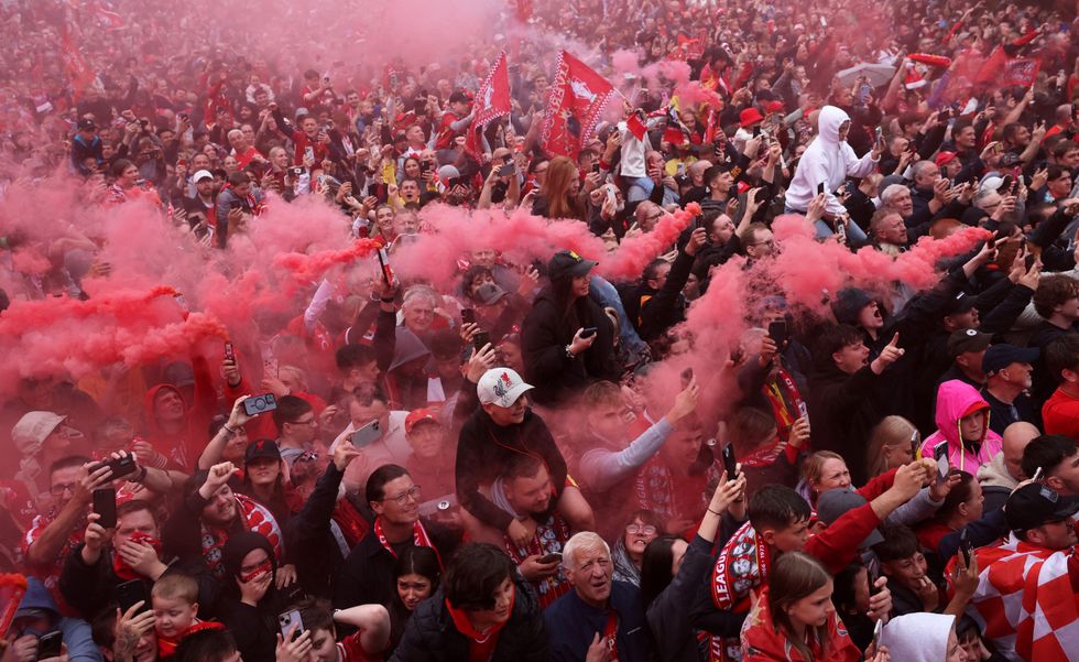 Liverpool fans were warned against using pyrotechnics during the title parade