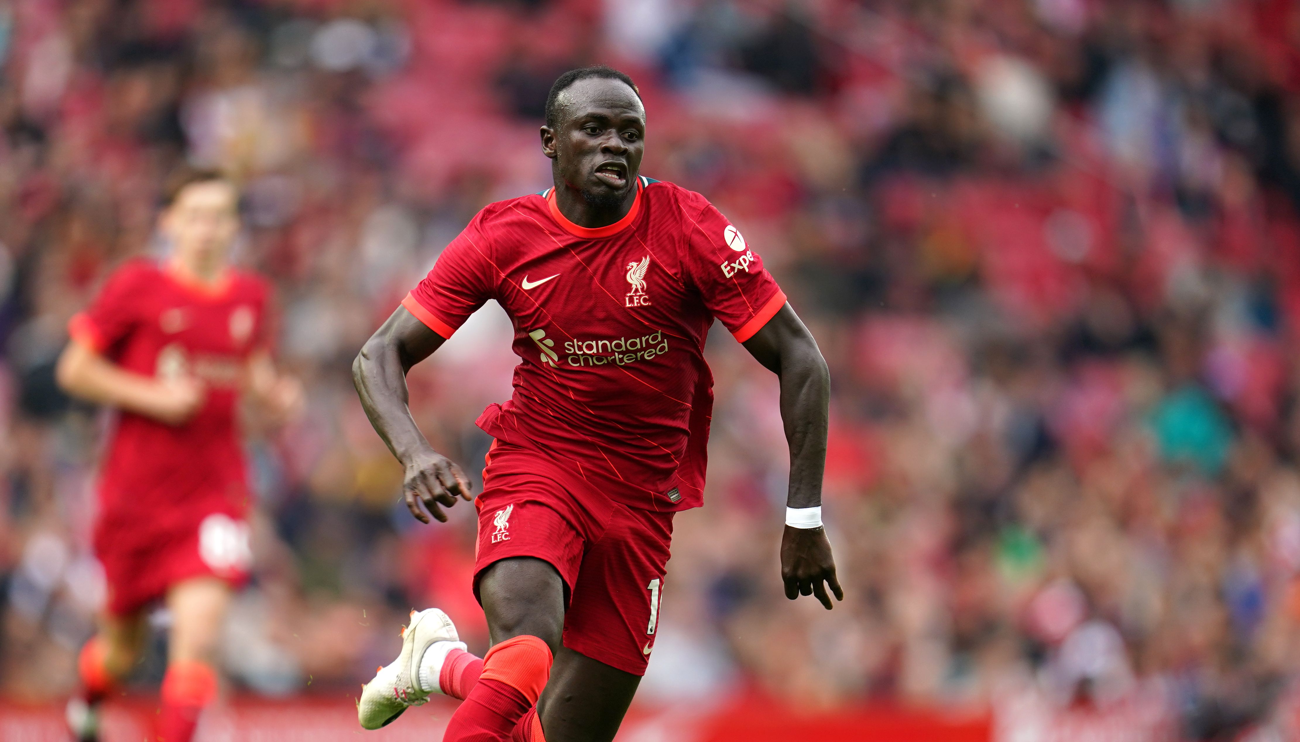 Liverpool's Sadio Mane at Anfield, Liverpool.