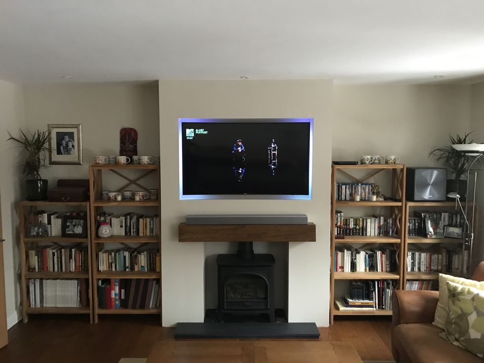 Living room before DIY transformation