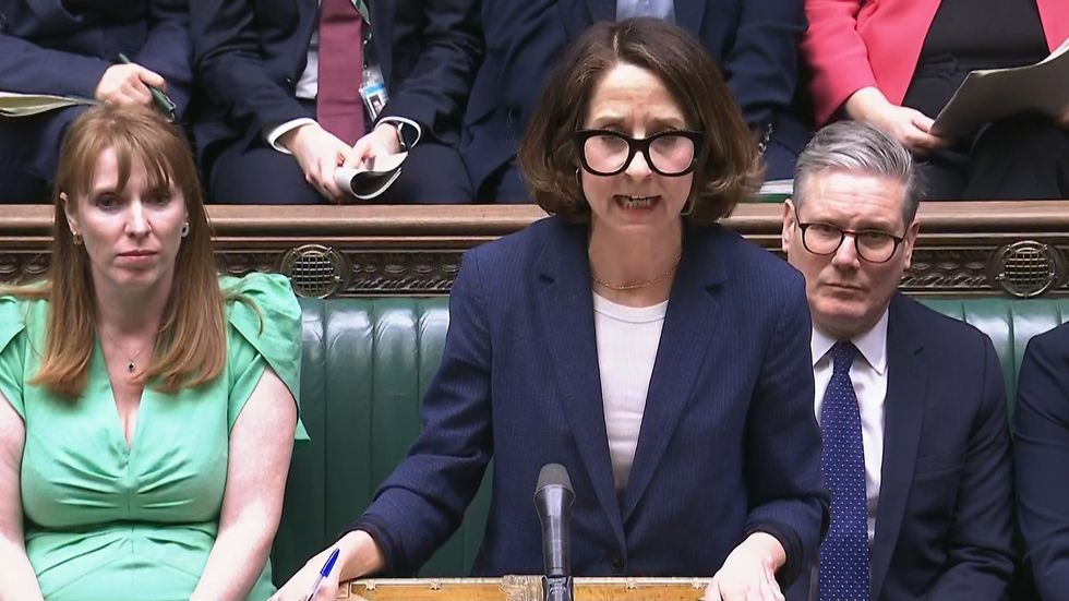 Liz Kendall delivering her speech in the House of Commons