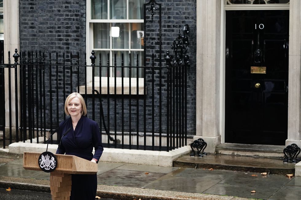 Liz Truss addressing the nation for the first time as PM outside No.10 on Tuesday