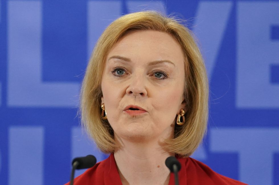 Liz Truss at the launch of her campaign to be Conservative Party leader and Prime Minister