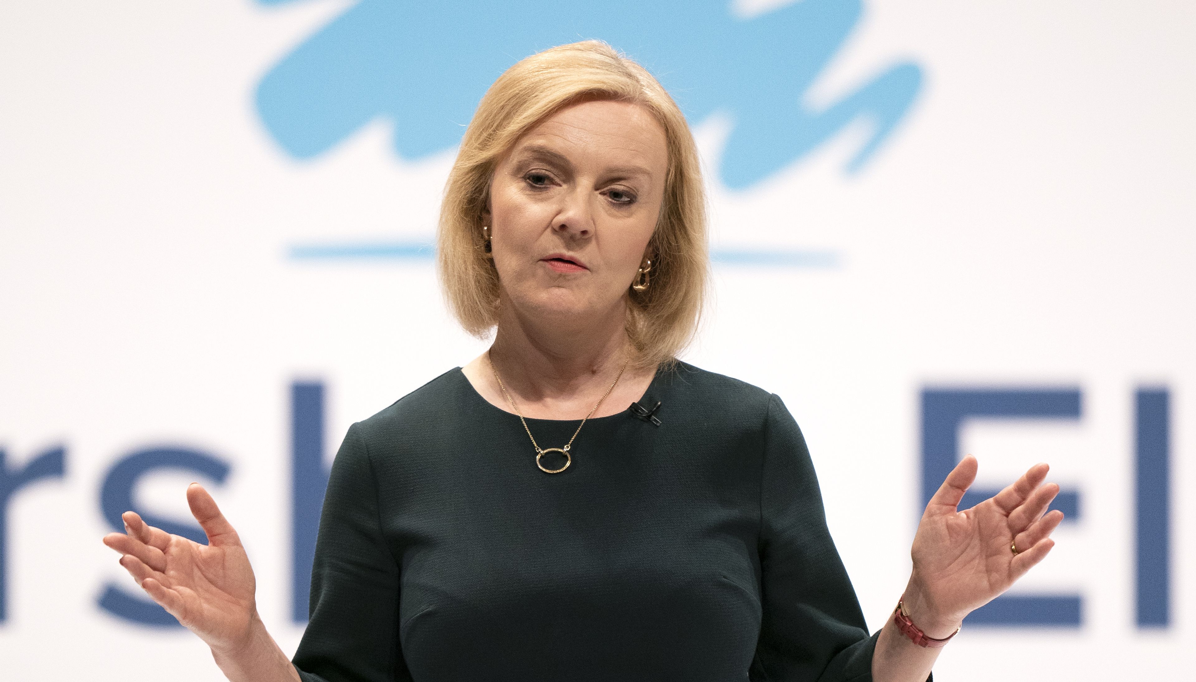 Liz Truss during a hustings event in Perth, Scotland.