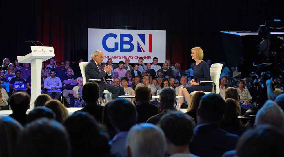 Liz Truss during GB News' Manchester hustings