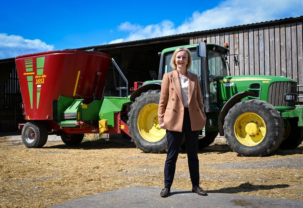 Liz Truss, during her visit to Twelve Oaks Farm in Newton Abbot, Devon, as part of her campaign to be leader of the Conservative Party and the next prime minister. Picture date: Monday August 1, 2022.