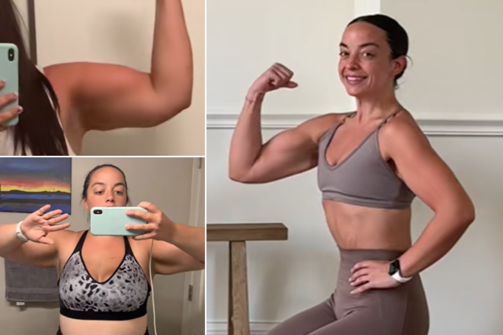Liza showing her before and after images