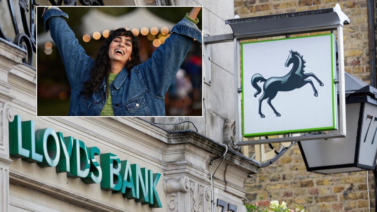 Lloyd's bank and happy customer