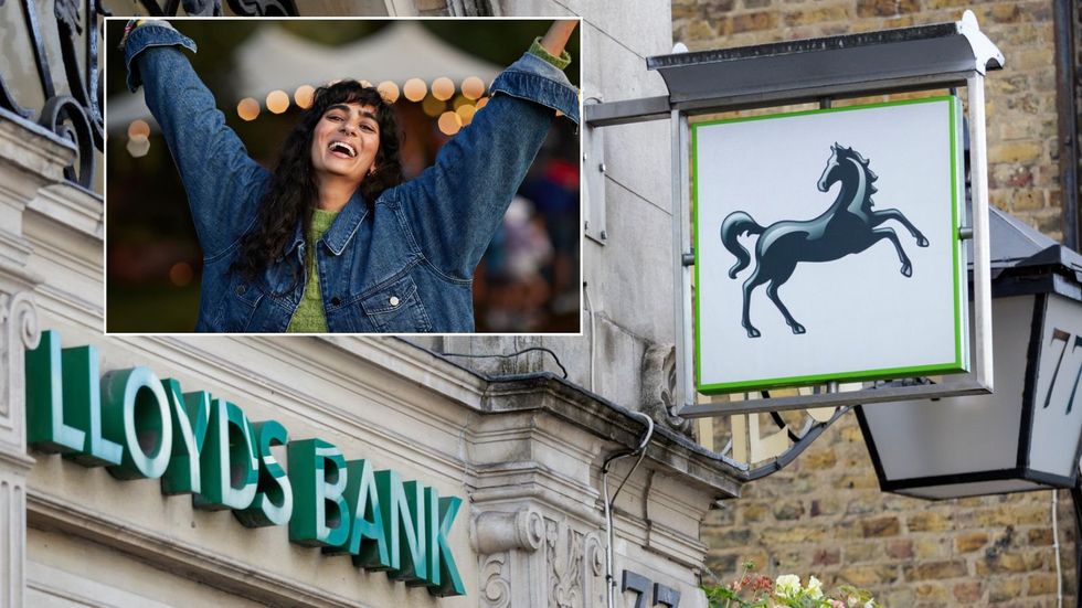 Lloyd's bank and happy customer