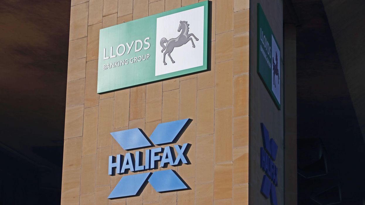 Lloyds Bank and Halifax logos on wall
