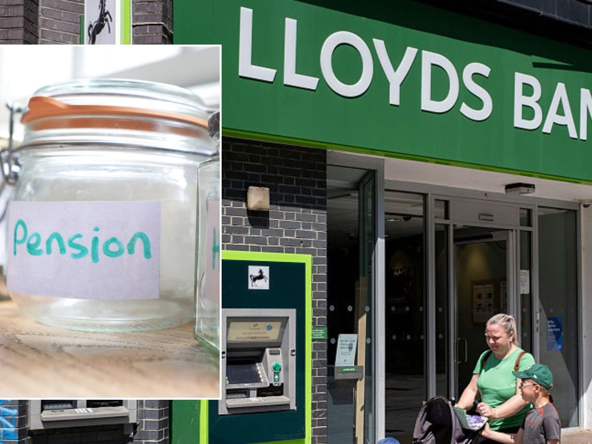 Lloyds Bank and pension money jar