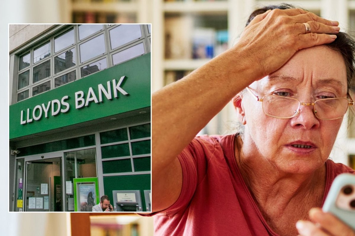 Lloyds Bank and woman on phone