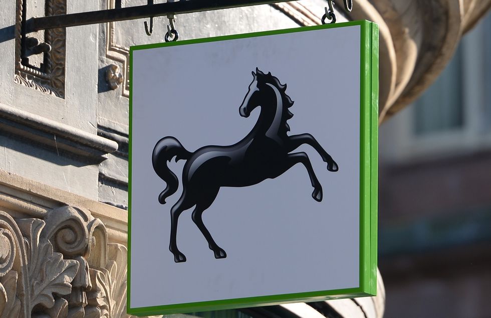 Lloyds Bank logo outside bank branch