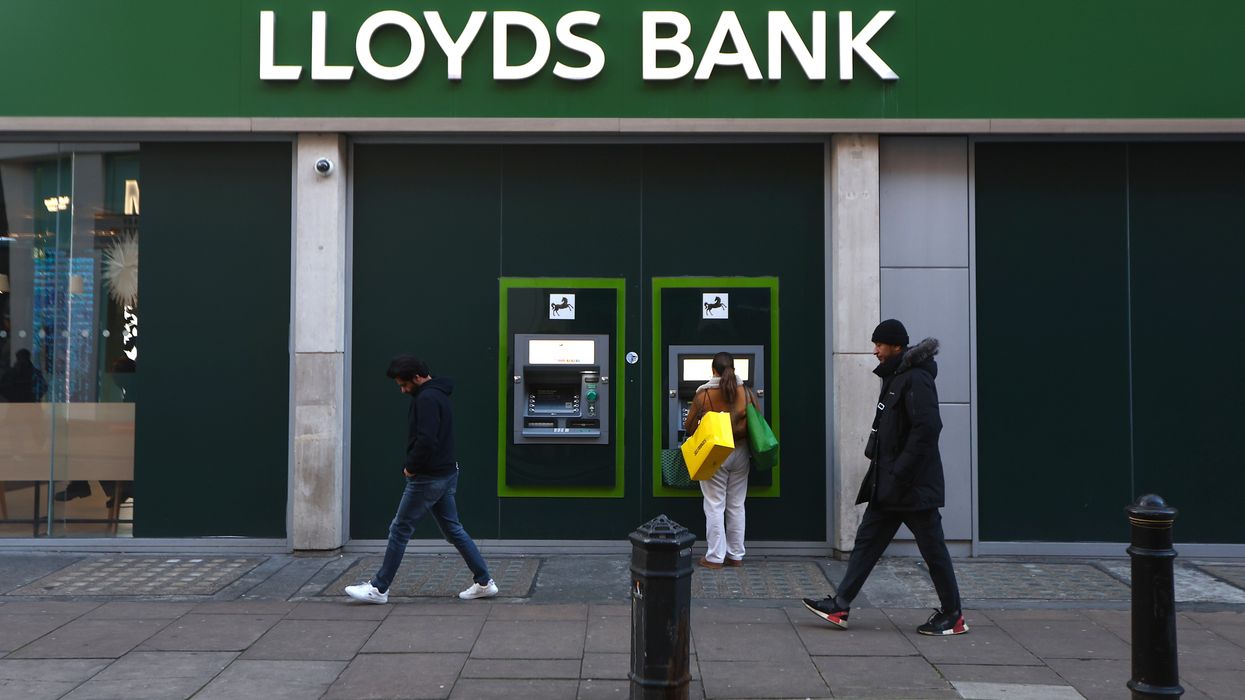 Lloyds Bank logo outside bank branch