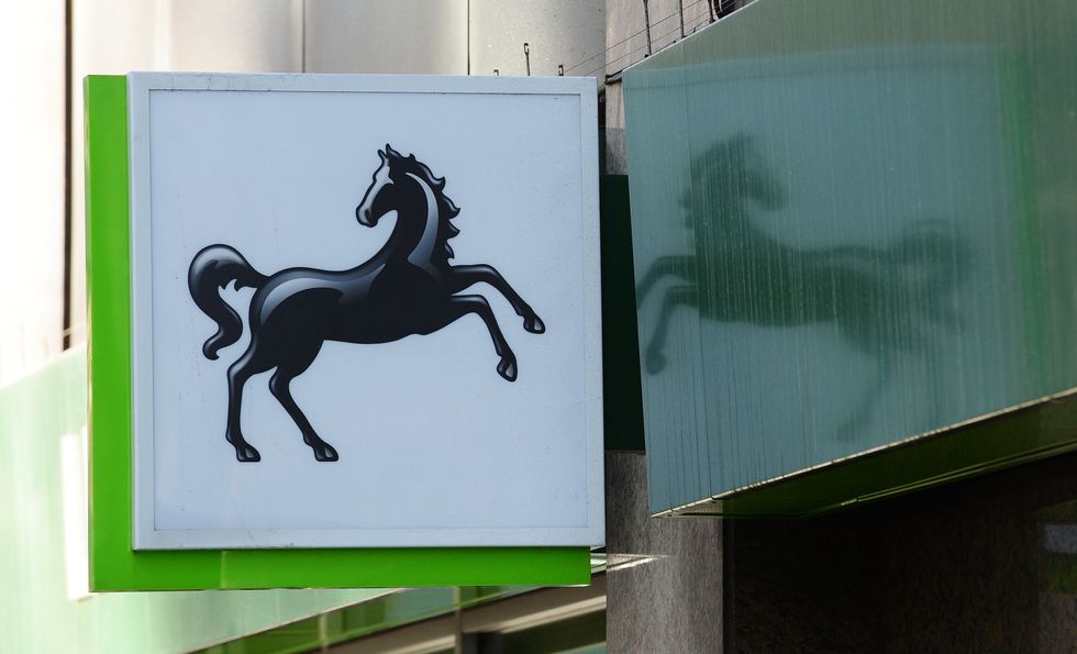 Lloyds Bank logo outside bank branch