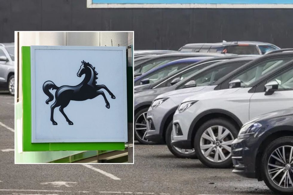 Lloyds Banking Group and a car sales forecourt