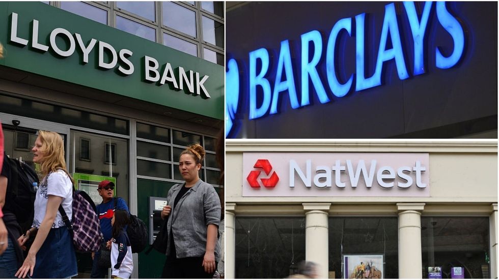Lloyds, Barclays and NatWest bank branches