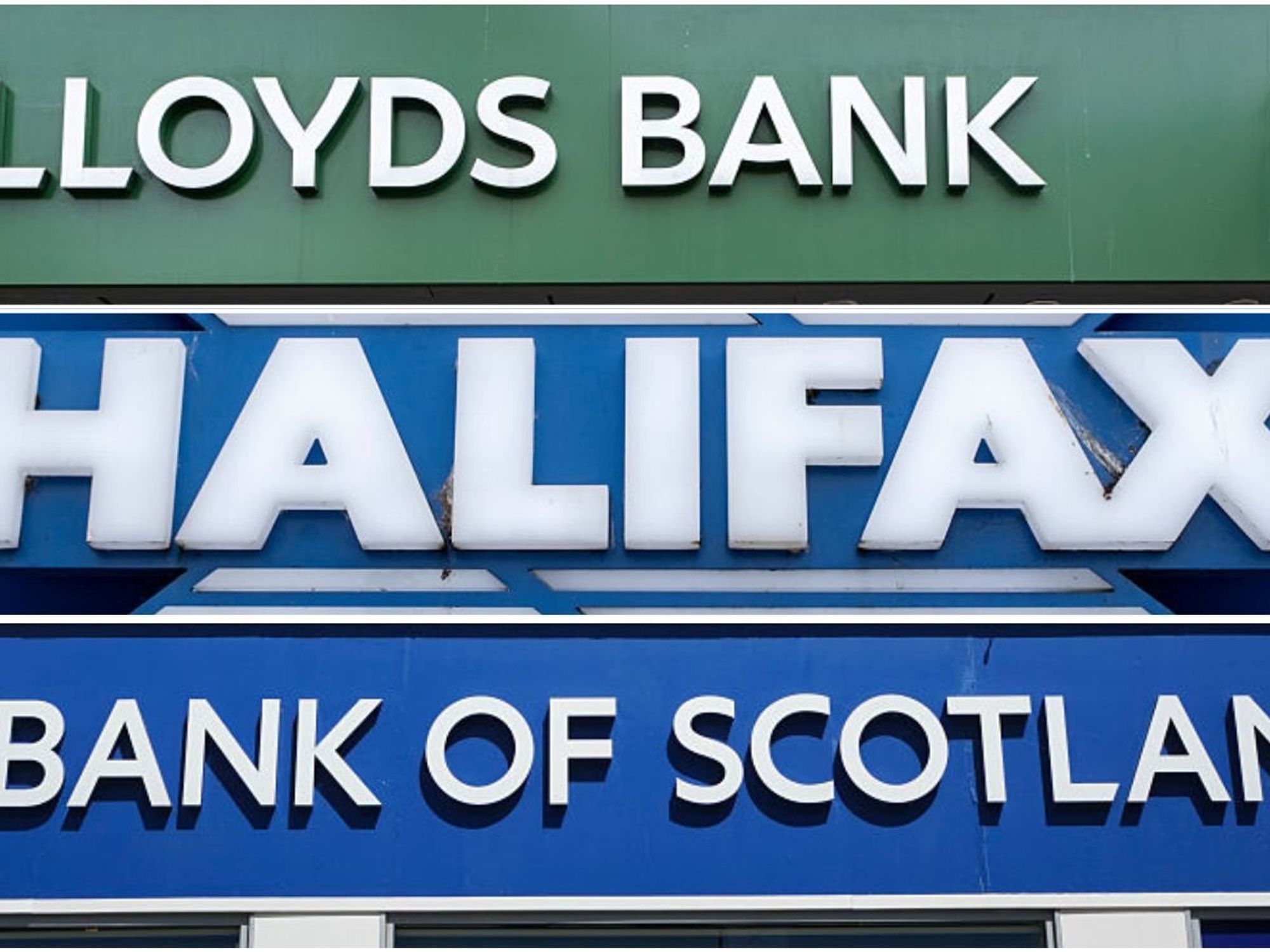 Lloyds, Halifax and RBS