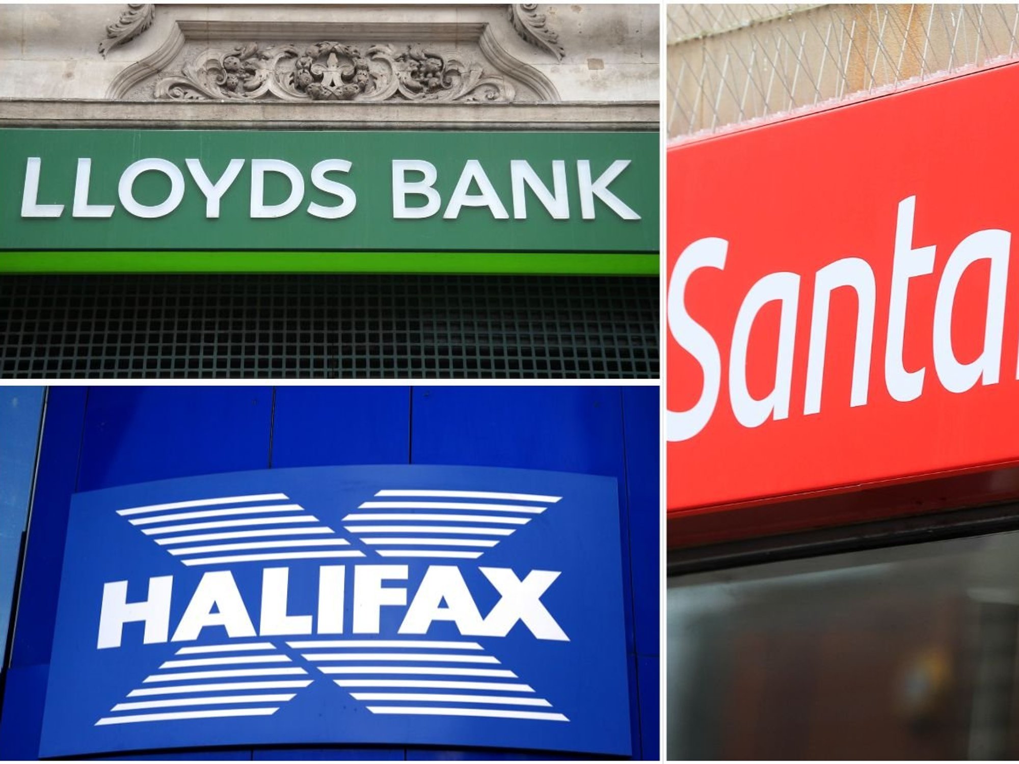 Lloyds, Santander and Halifax branches