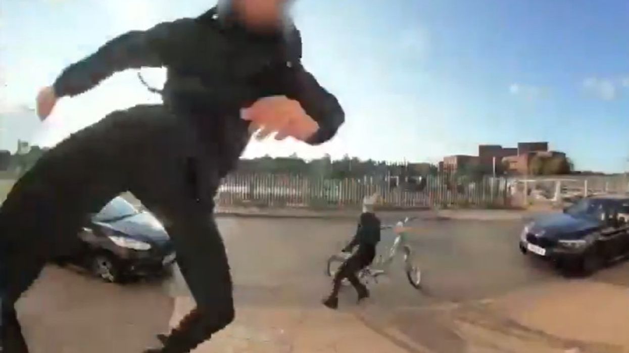 Local youth jump-kicks Hindu family's front door