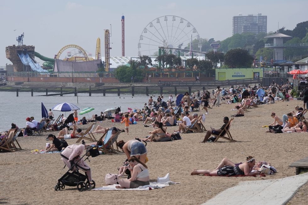 Locals enjoy the sun in Southend-on-Sea
