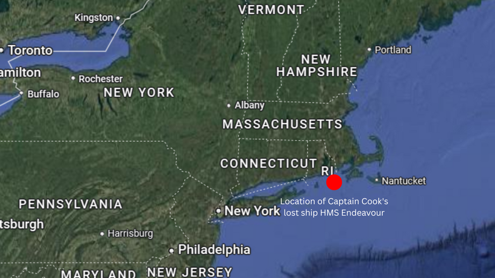 Location of HMS Endeavour