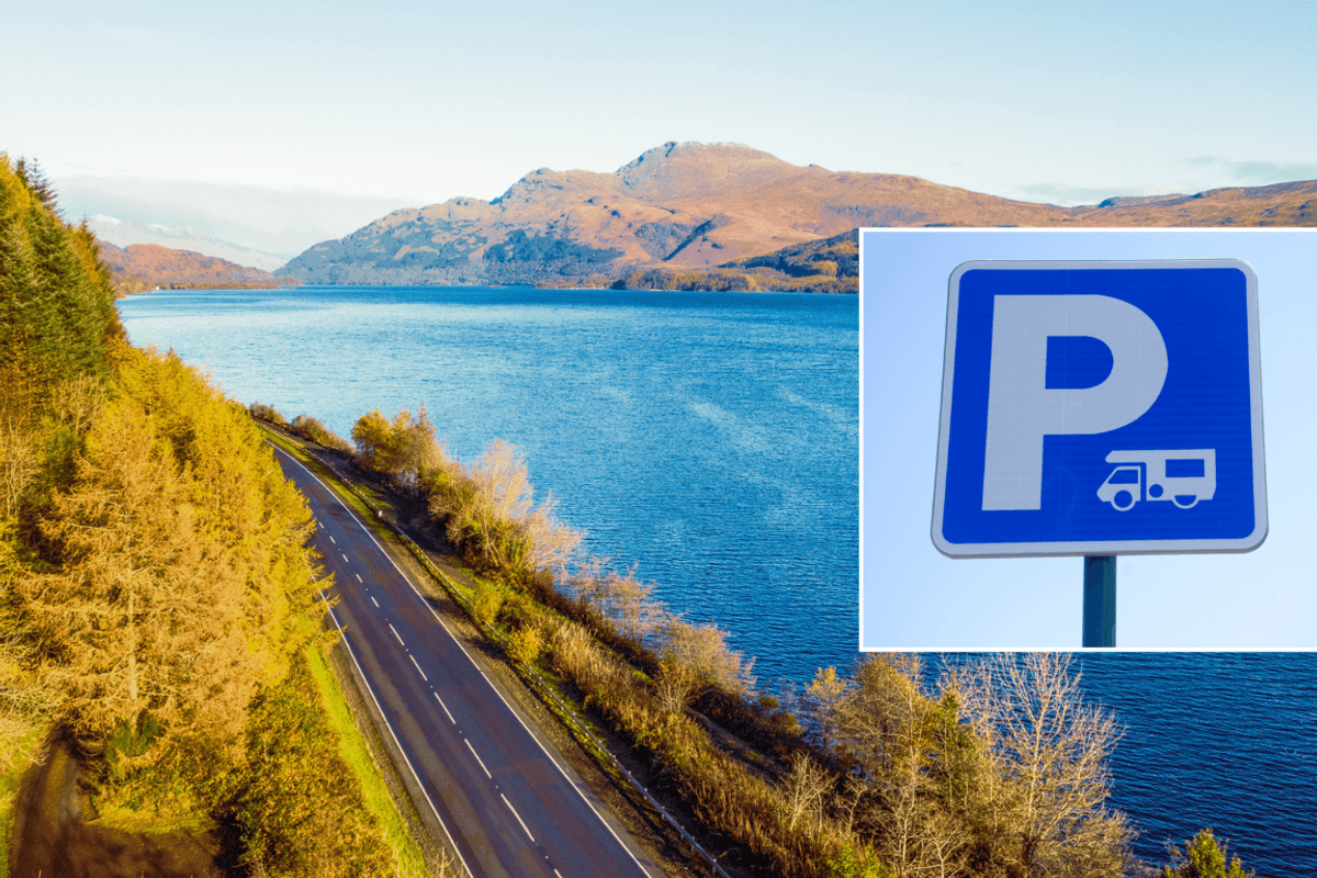 Loch Lomond and motorhome parking sign