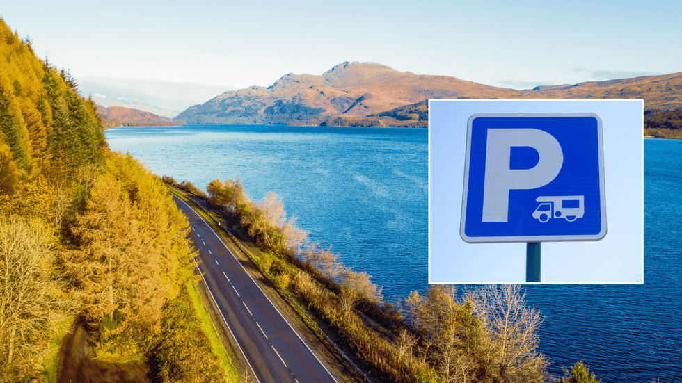 Loch Lomond and motorhome parking sign