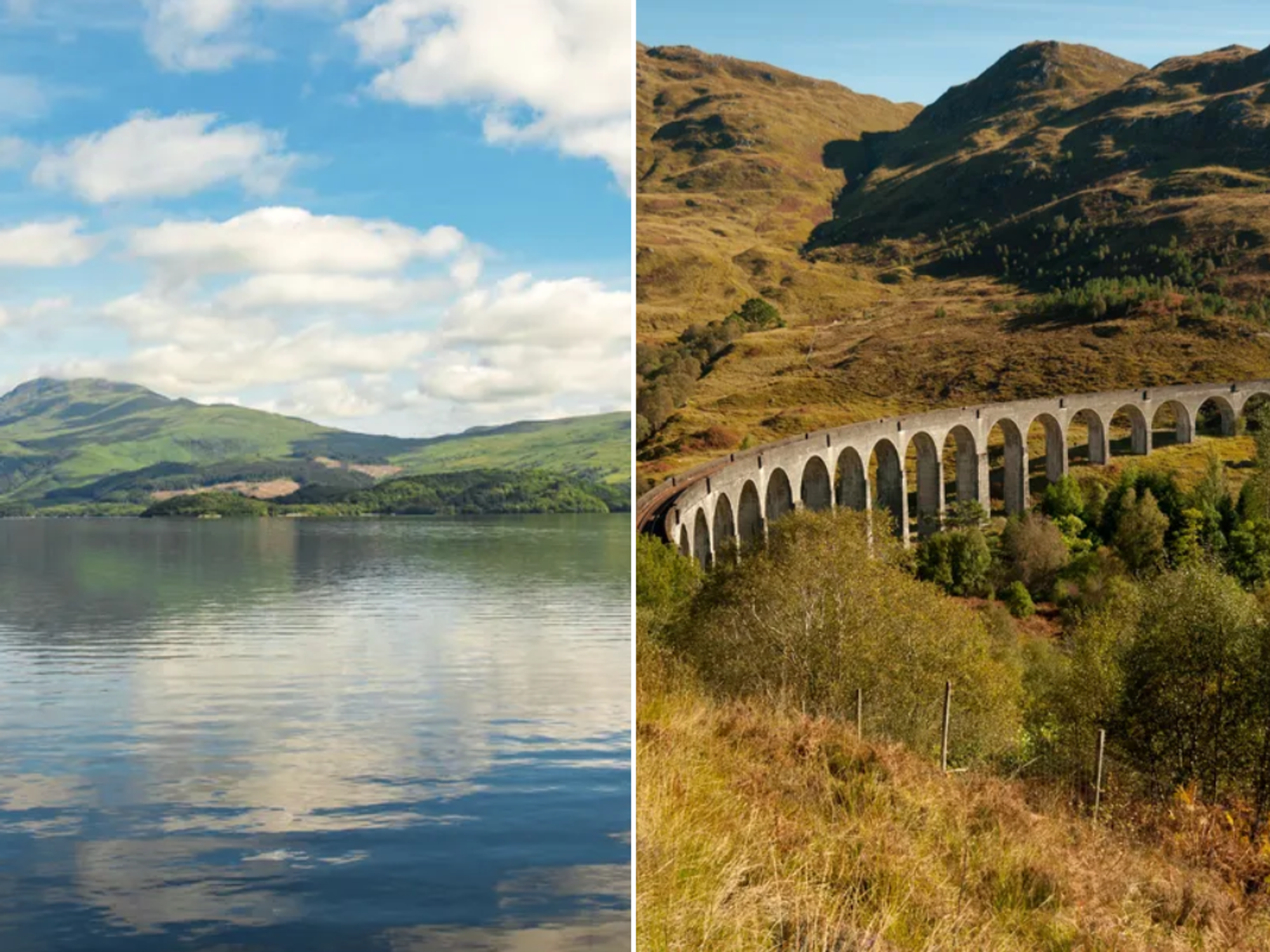Loch Lomond with Ben Lomond in background / Glenfinnan Viaduct Trail
