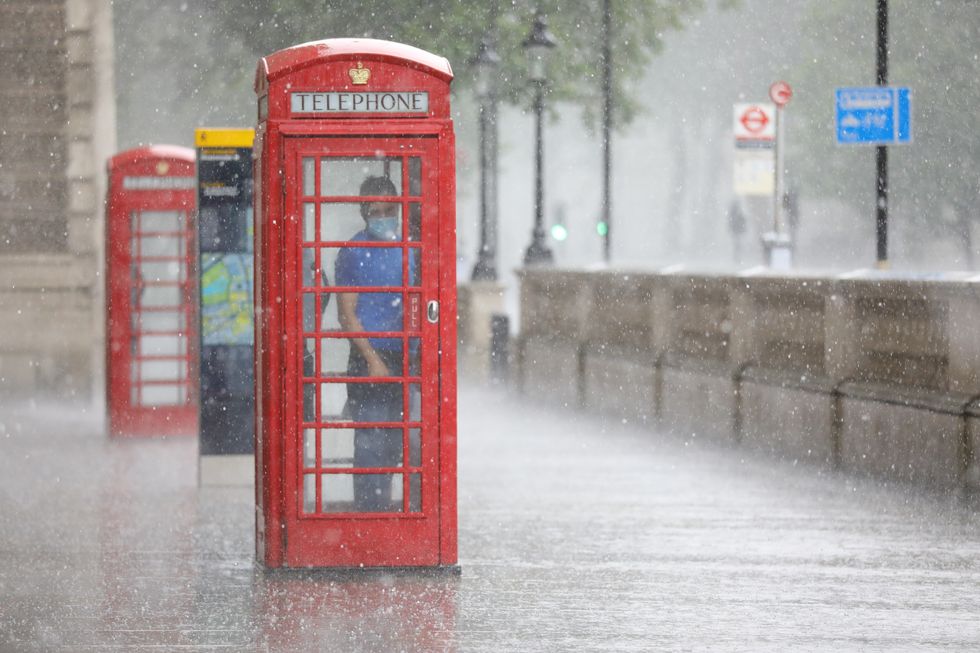 London is forecast to have rain showers over the next few days, according to the Met Office.