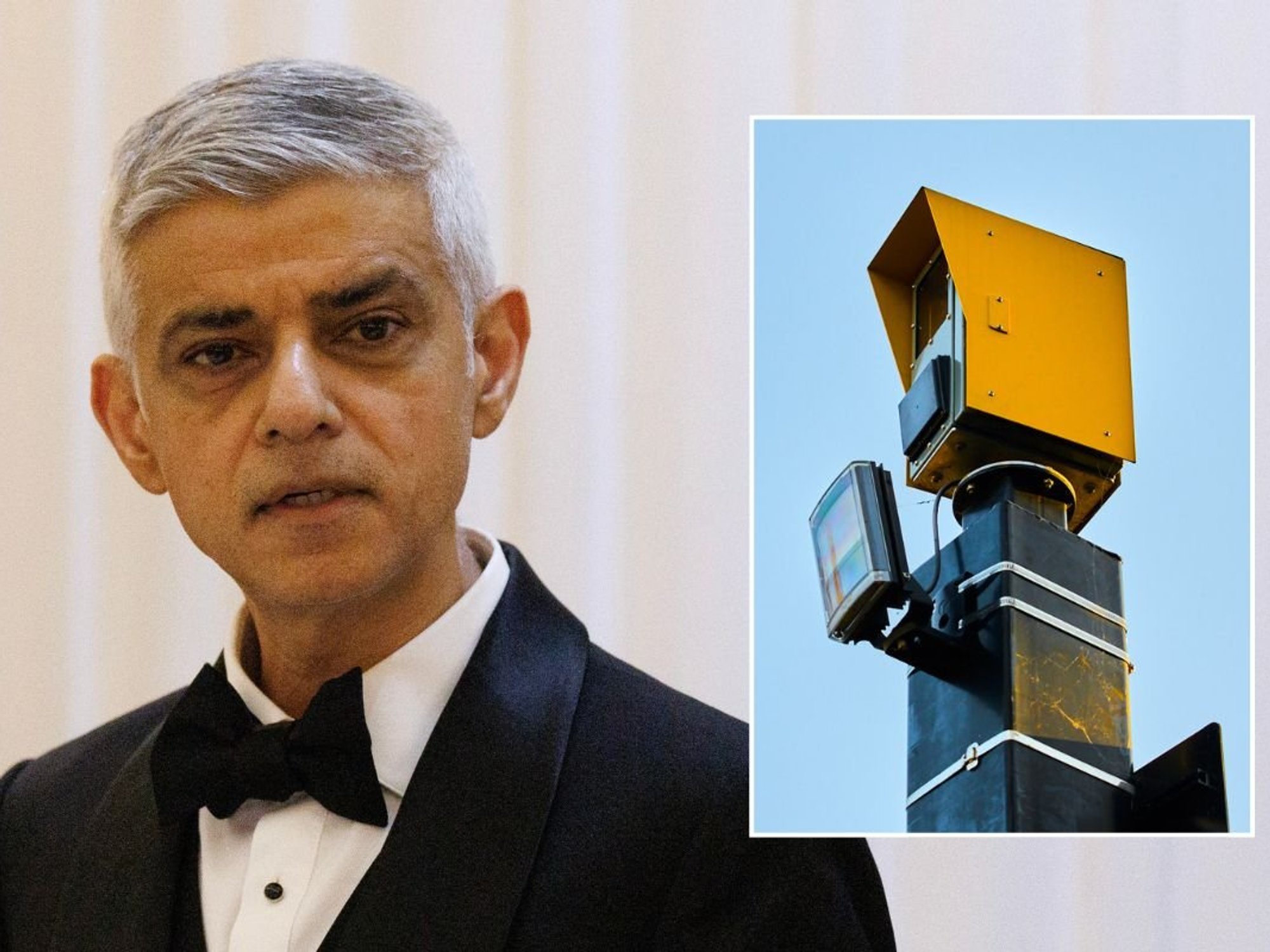 London Mayor Sadiq Khan and an example of a radar-based road camera