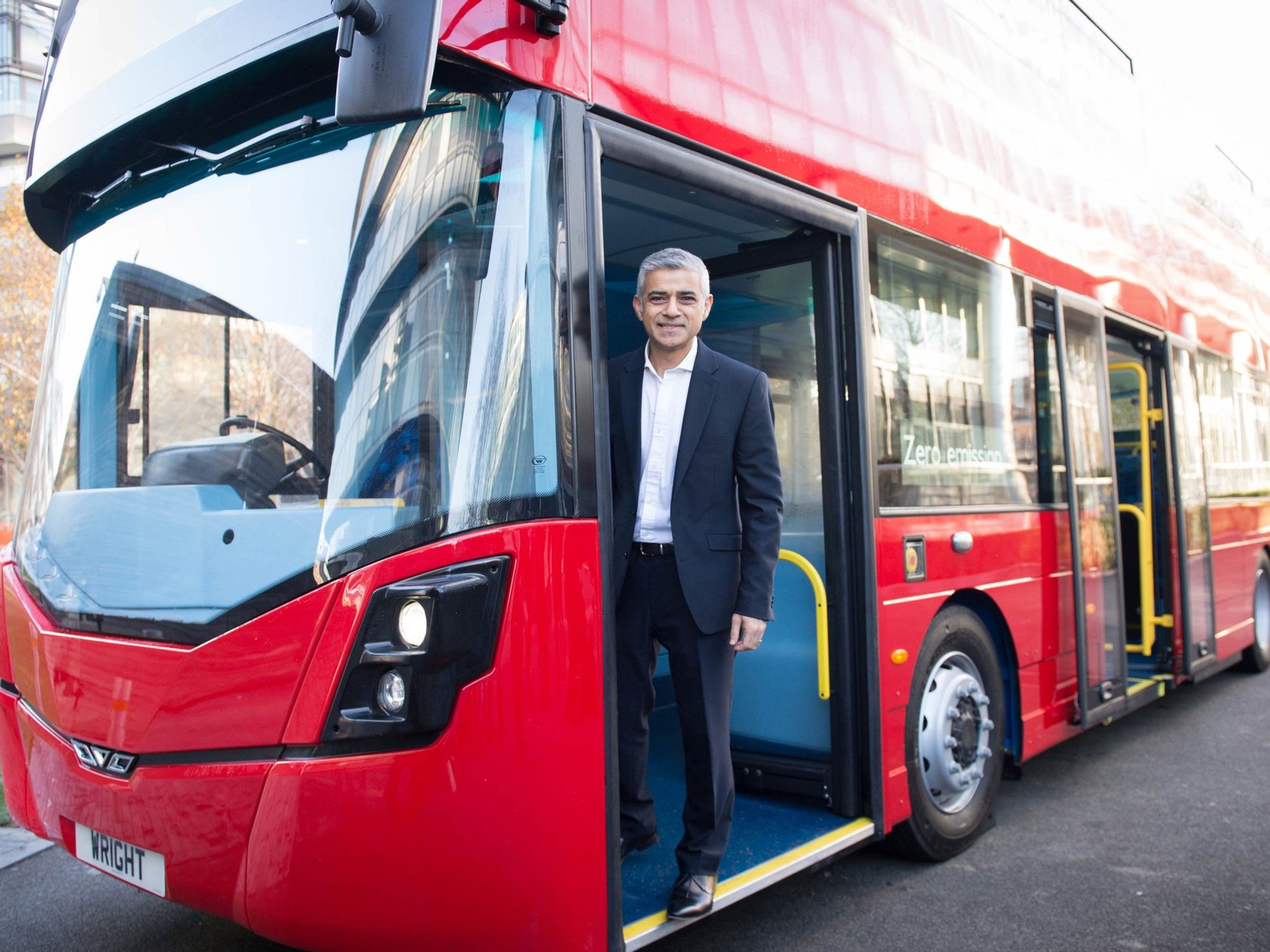 London Mayor Sadiq Khan has praised the rollout of electric buses