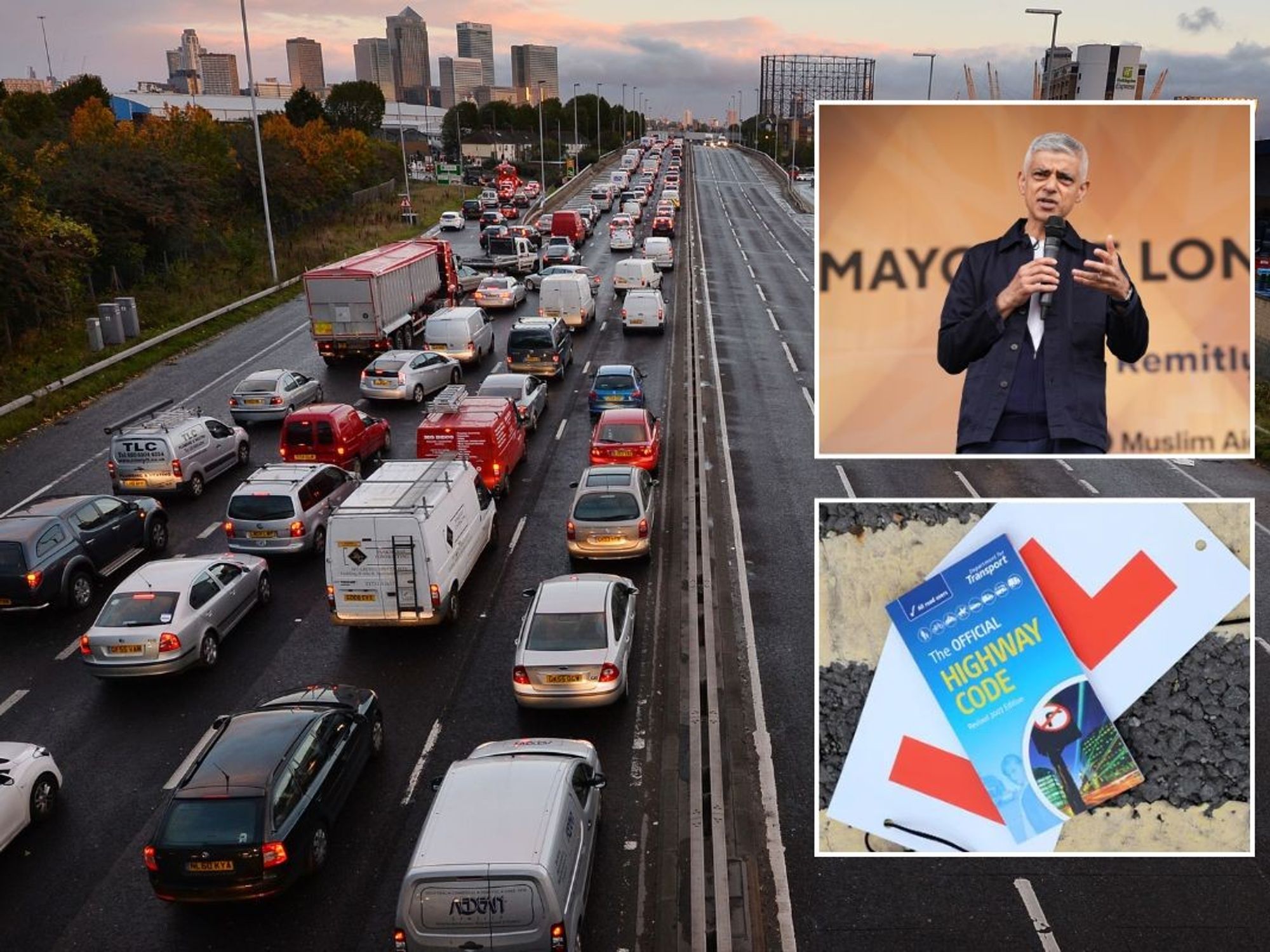 London road, a copy of the Highway Code and Sir Sadiq Khan