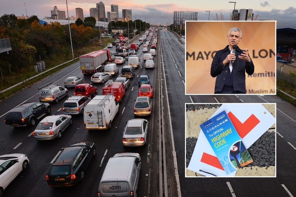 London road, a copy of the Highway Code and Sir Sadiq Khan