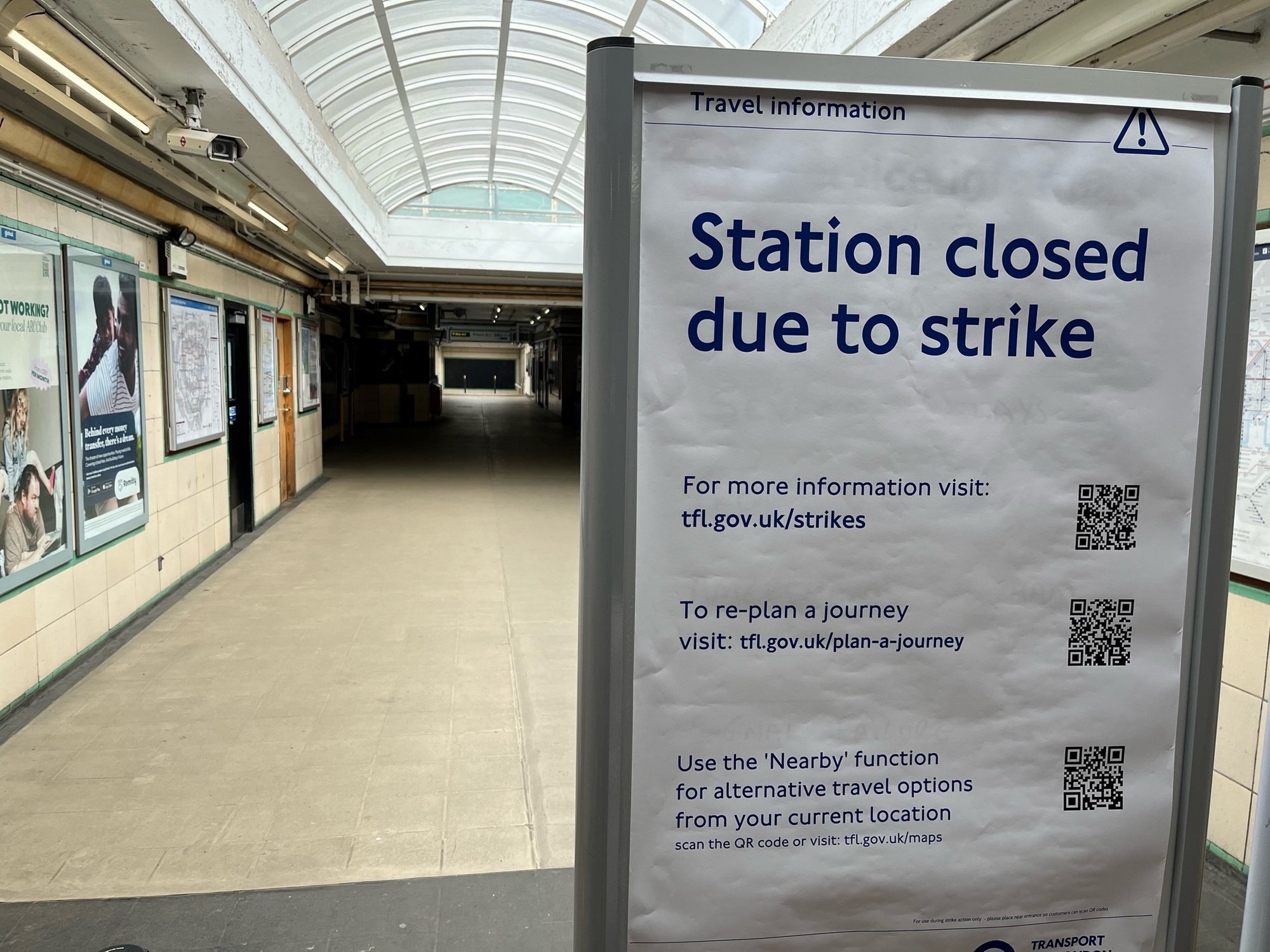 London Tube station as strikes expected to cause delays