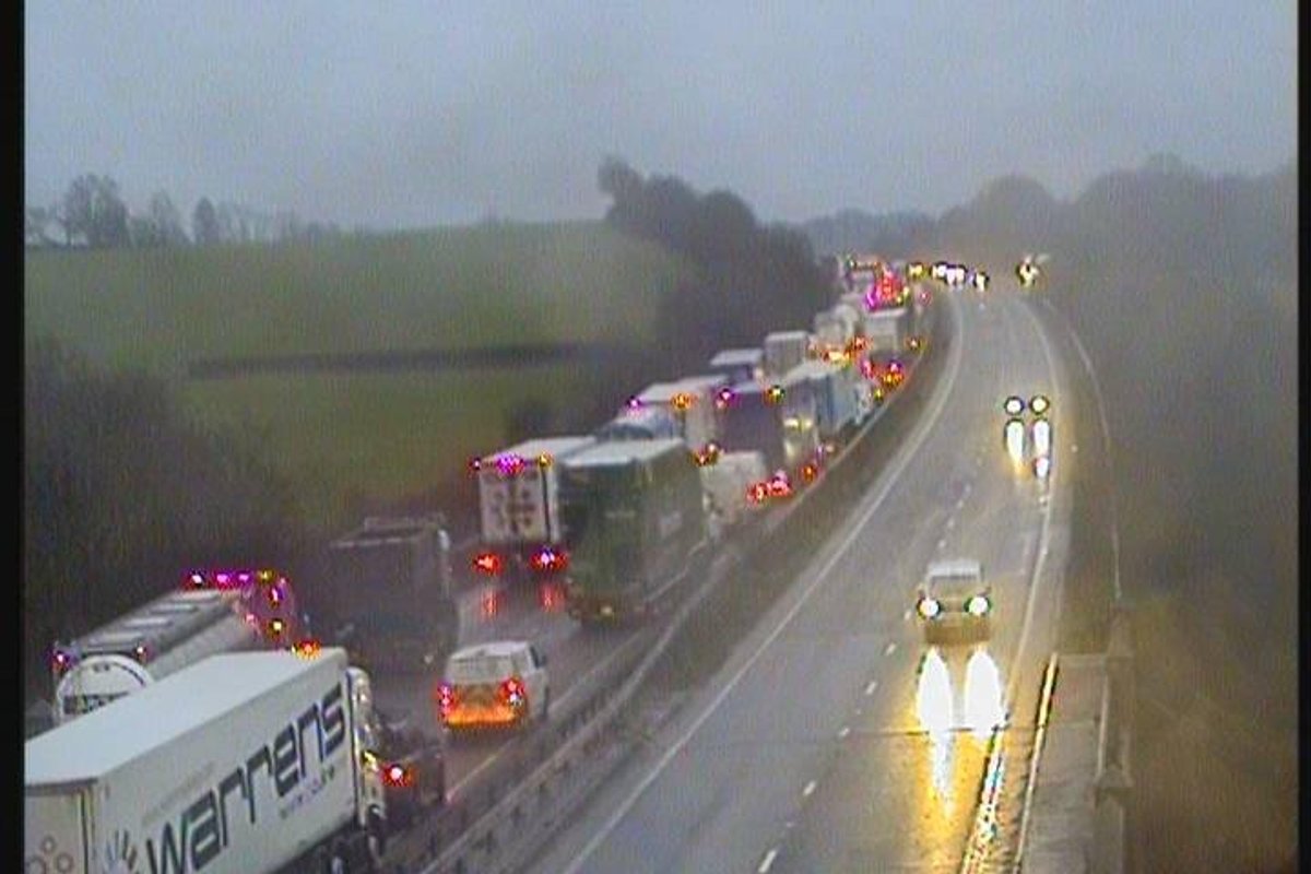 Long queue of traffic