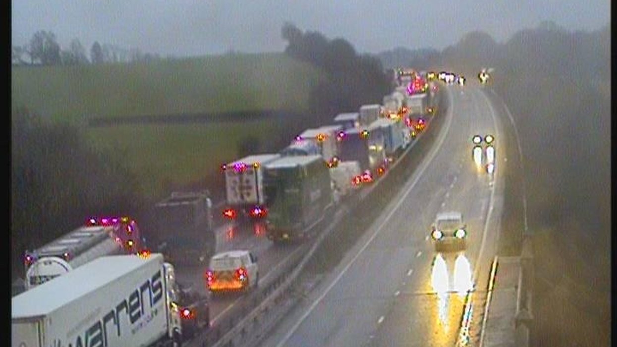 Long queue of traffic