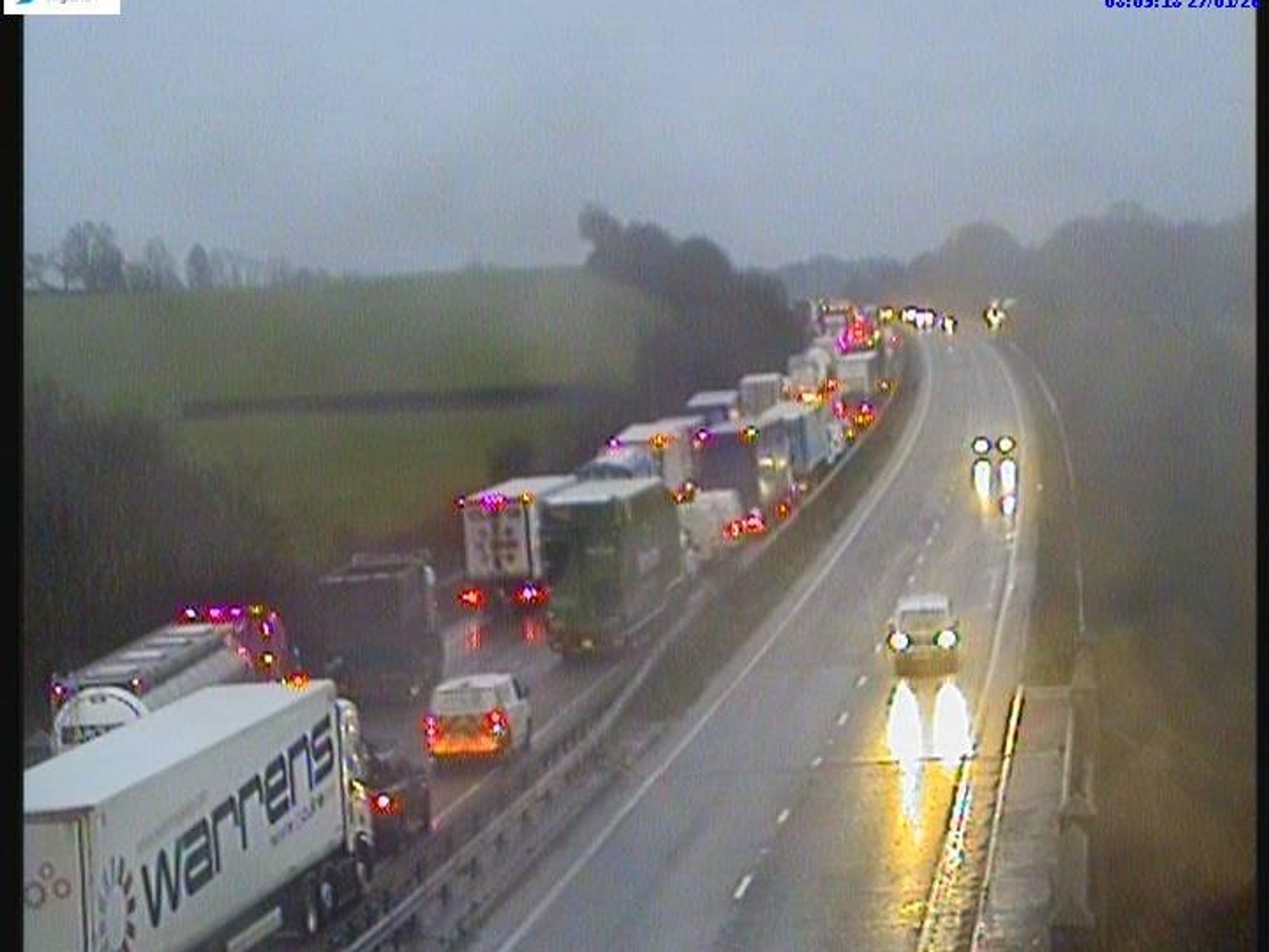 Long queue of traffic