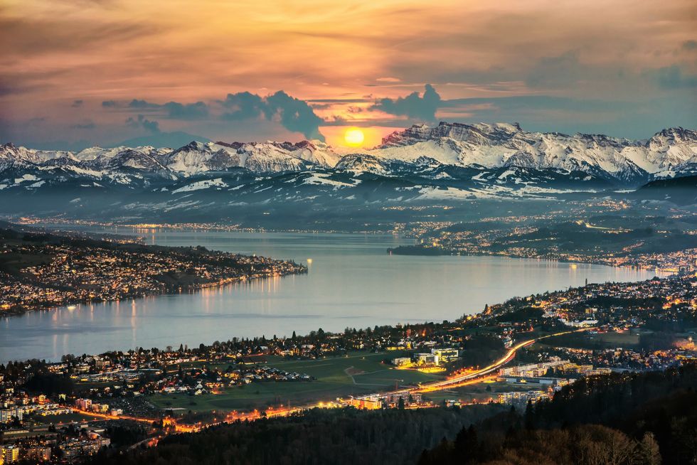 Long range view of Switzerland