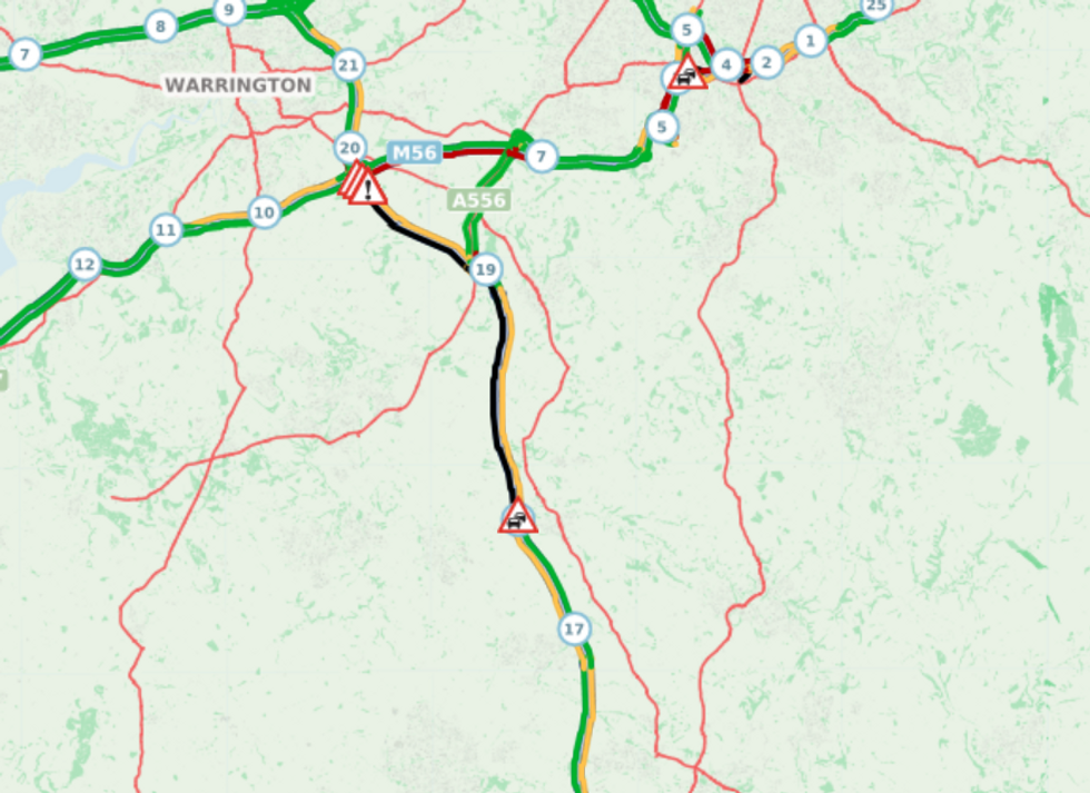 Long traffic delays on the M6