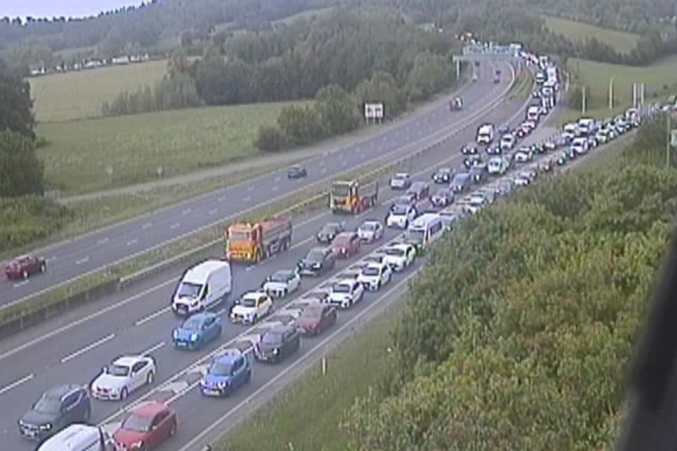 Long traffic queues on the M5